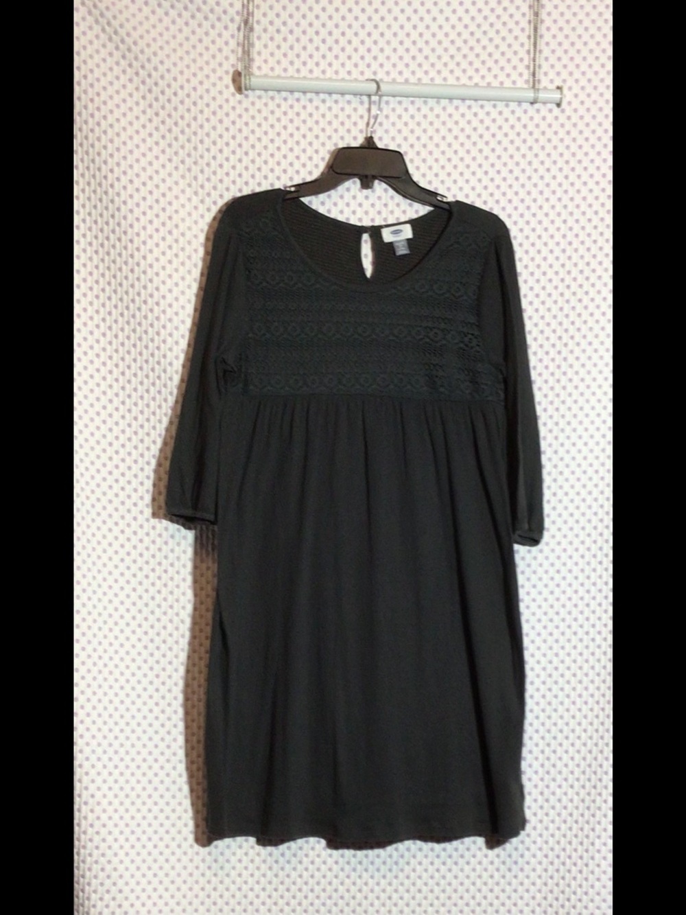 Old Navy Black Girls' Lace Yoke Swing Dress